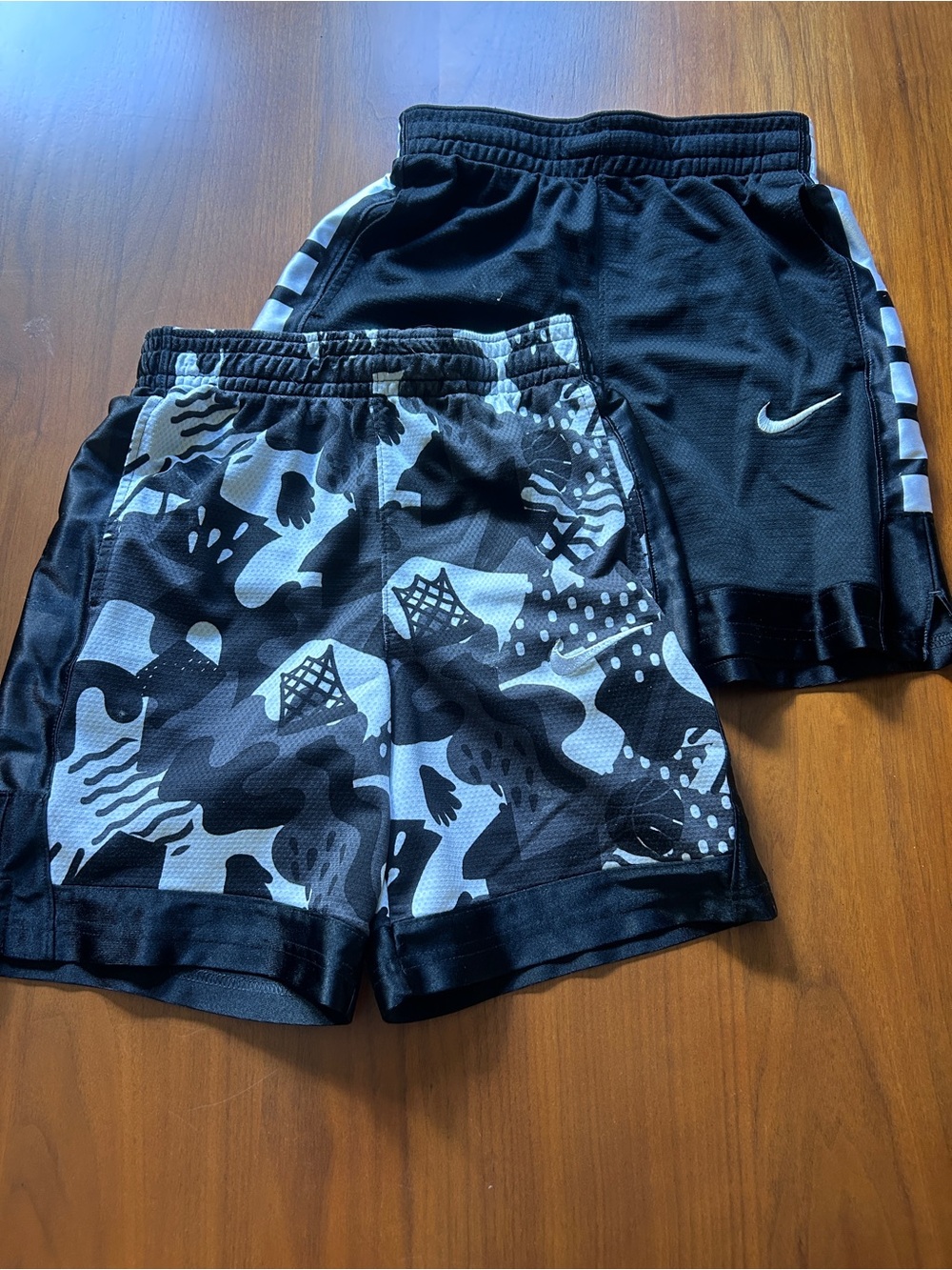 Nike Boys M Black Athletic Shorts with Camouflage Print